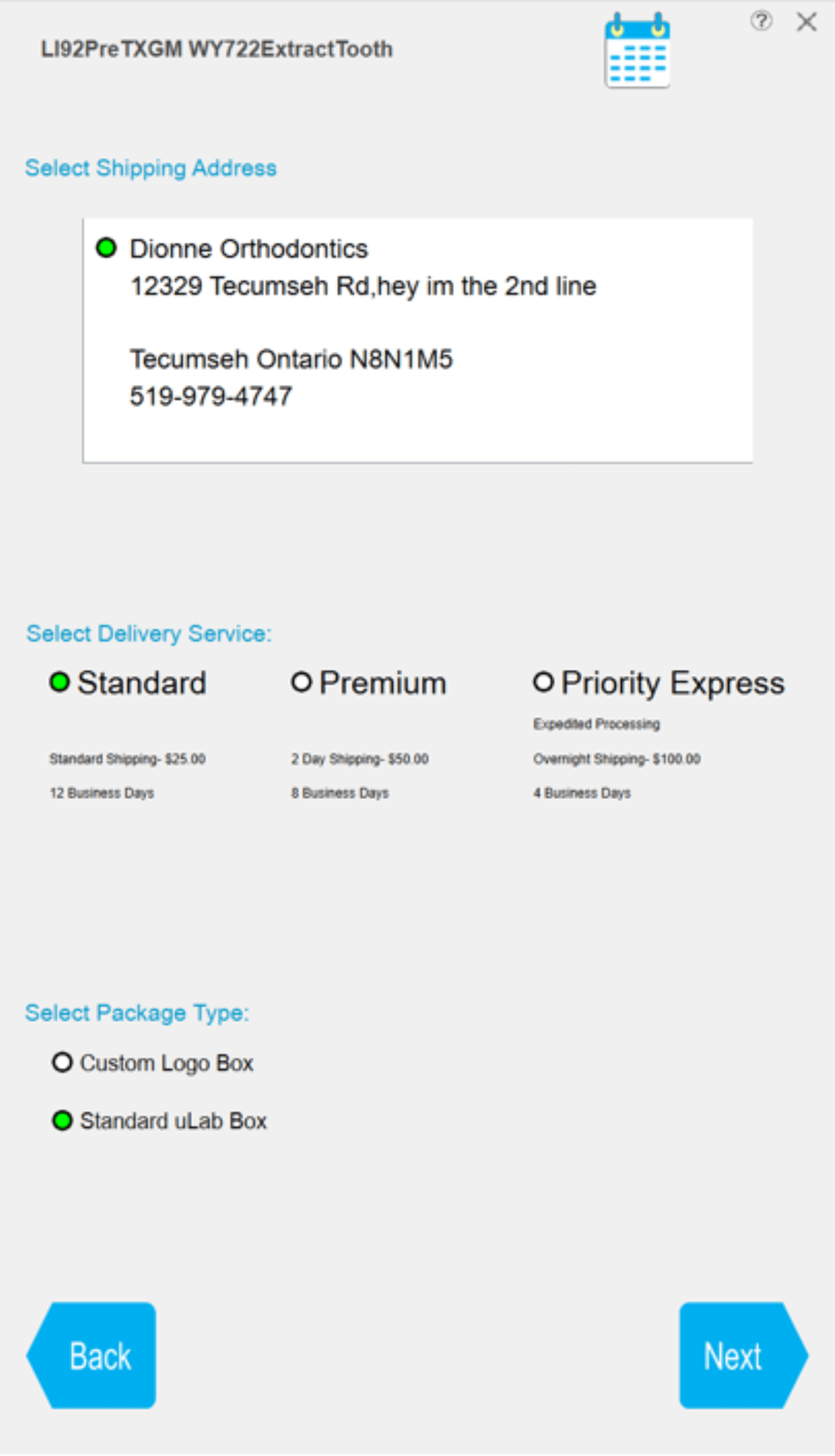 Original checkout screen for shipping and final review